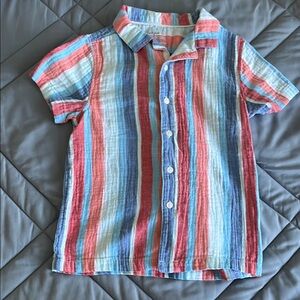 Striped Kids Shirt - Blue, Red, and White